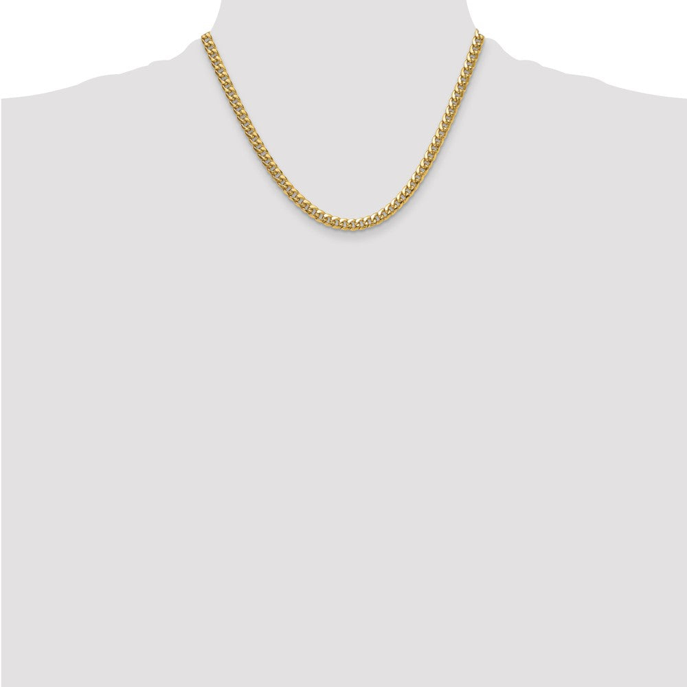 Shop Stylish 14K Gold 5.25mm Semi-Solid Miami Cuban Link Chain - Luxury Value!