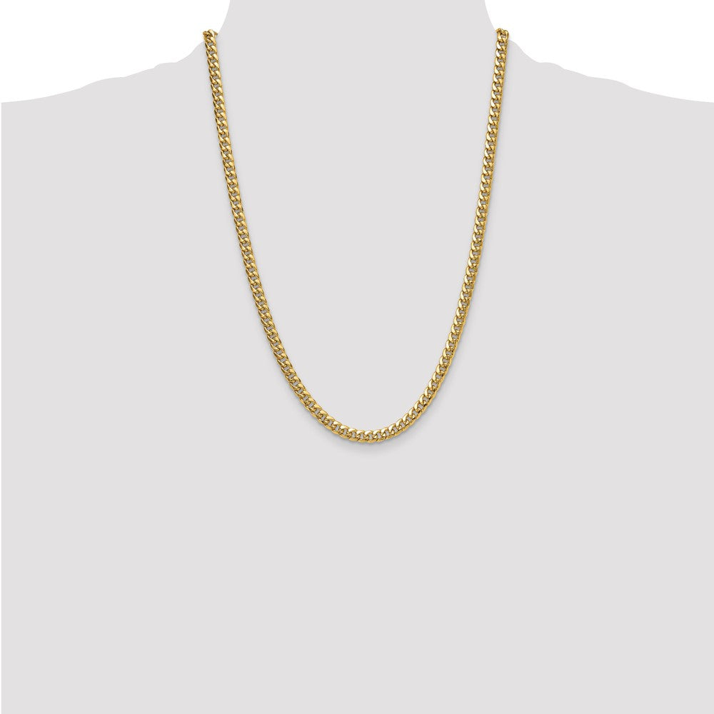 Shop Stylish 14K Gold 5.25mm Semi-Solid Miami Cuban Link Chain - Luxury Value!