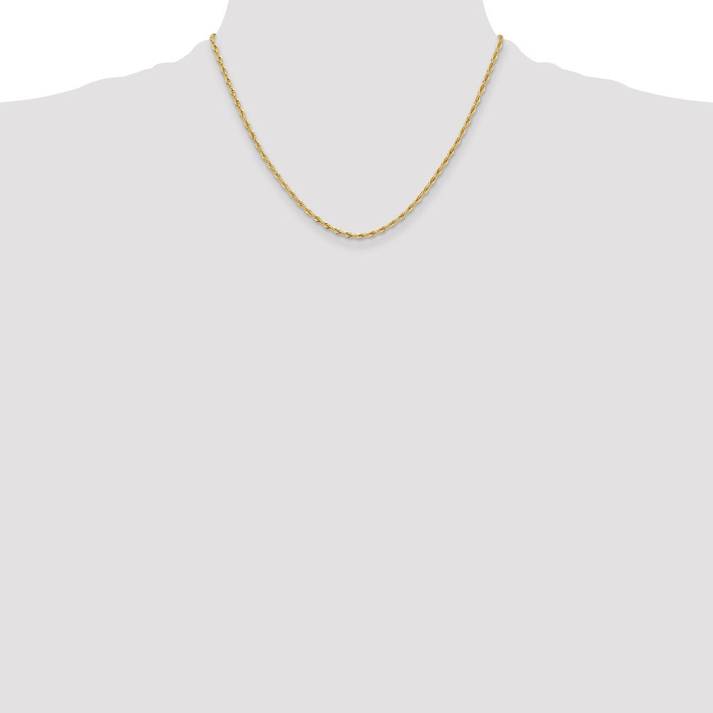 Buy 14K Yellow Gold 2.5mm Semi-Solid Rope Chain - Stylish & Affordable Luxury