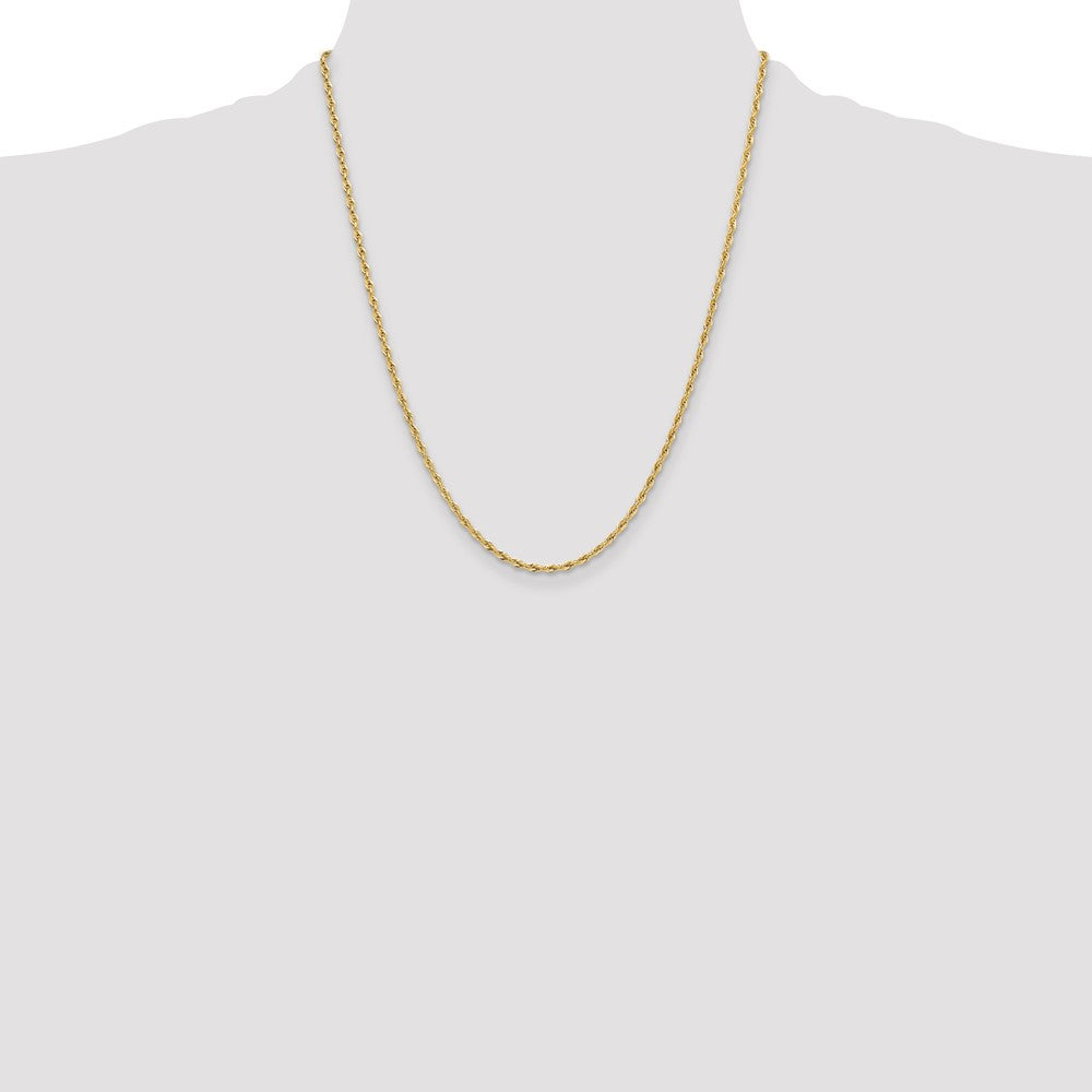 Shop 14K Yellow Gold 2.5mm Semi-Solid Rope Chain - Stylish Luxury Jewelry