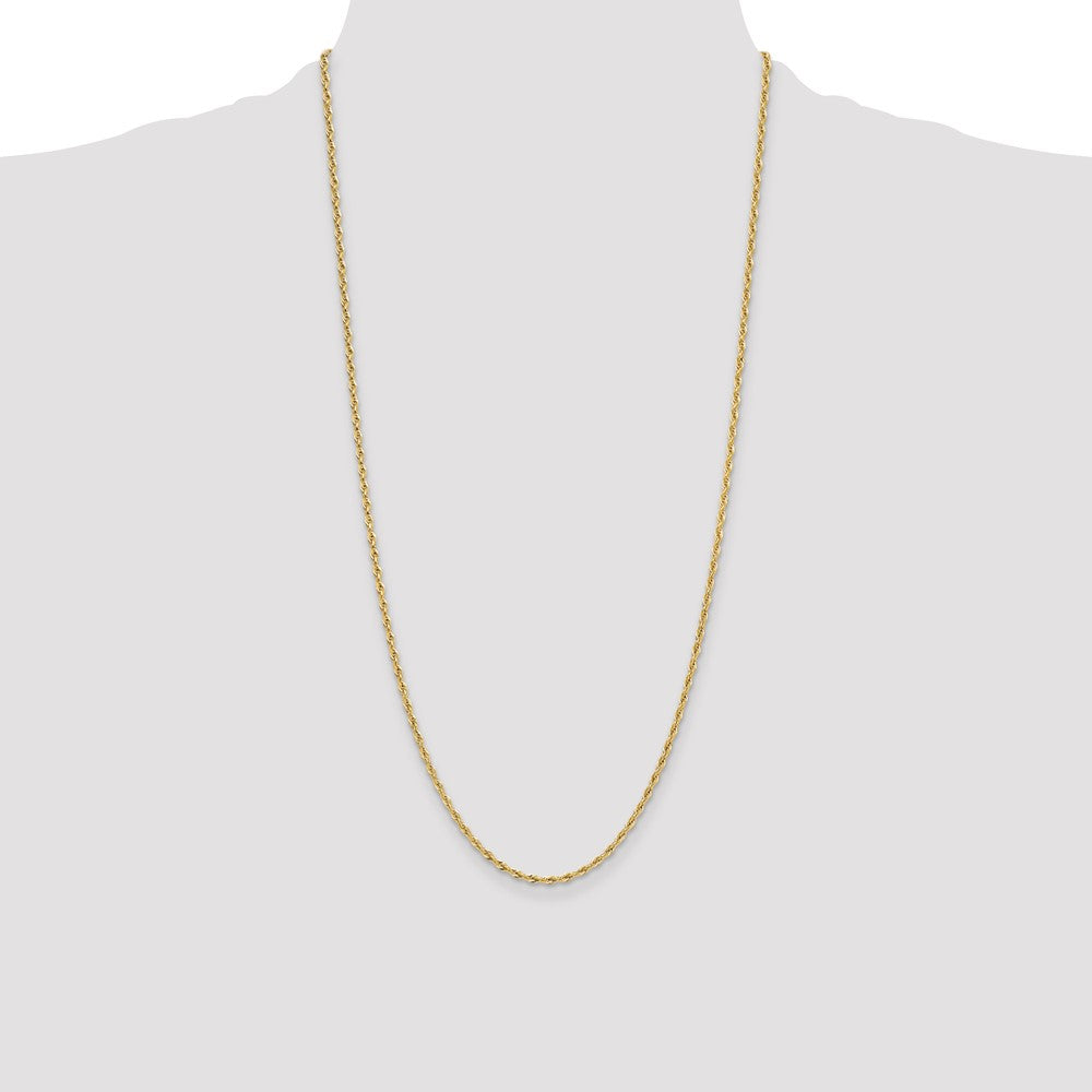 Shop 14K Yellow Gold 2.5mm Semi-Solid Rope Chain - Stylish & Affordable Luxury