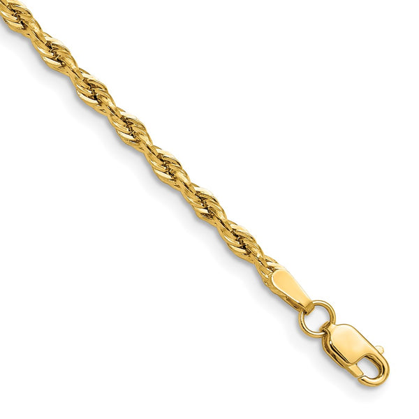 14K Yellow Gold 2.5mm Semi-Solid Rope Chain - Style GR1-1016432
