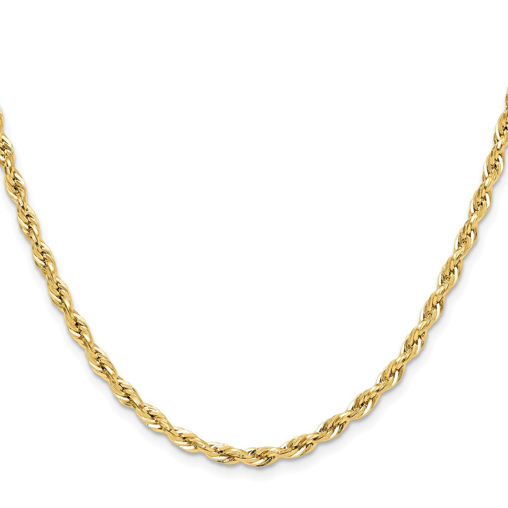 High-Quality 14K Gold 3.5mm Semi-Solid Rope Chain - Stylish & Affordable!