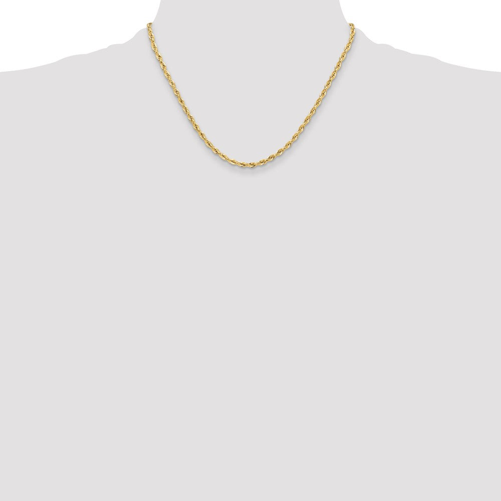 Buy Stylish 14K Yellow Gold 3.5mm Semi-Solid Rope Chain - Affordable Luxury