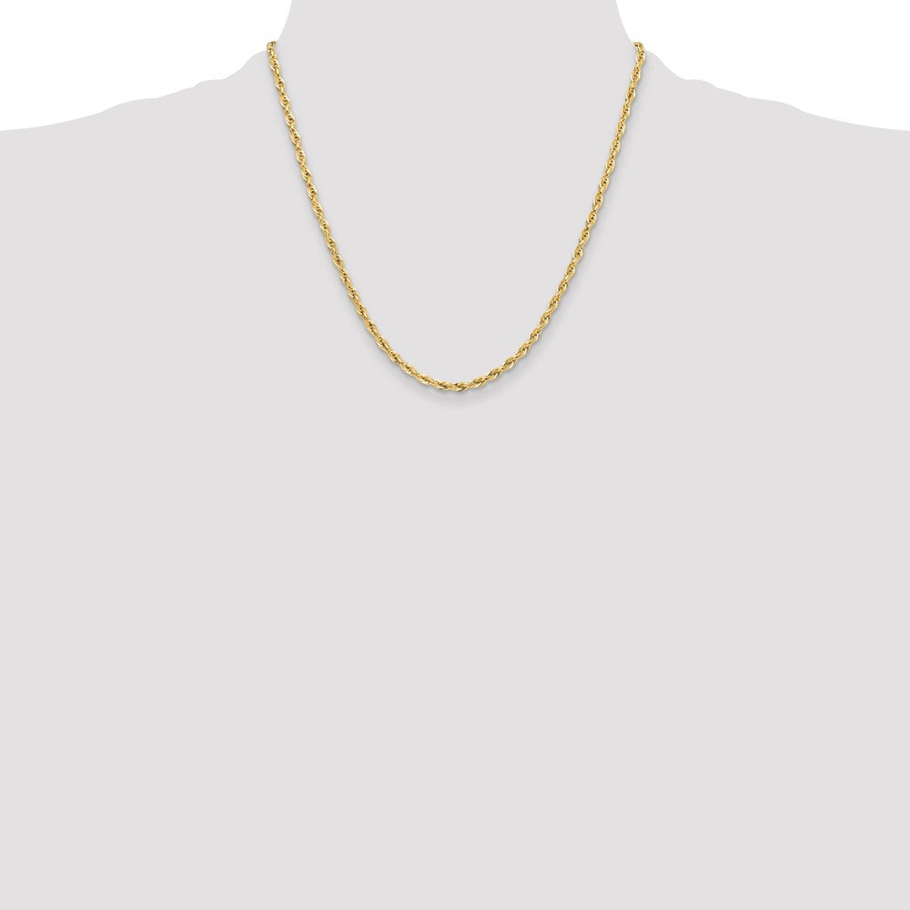 Buy 14K Yellow Gold 3.5mm Semi-Solid Rope Chain - Stylish & Affordable Luxury