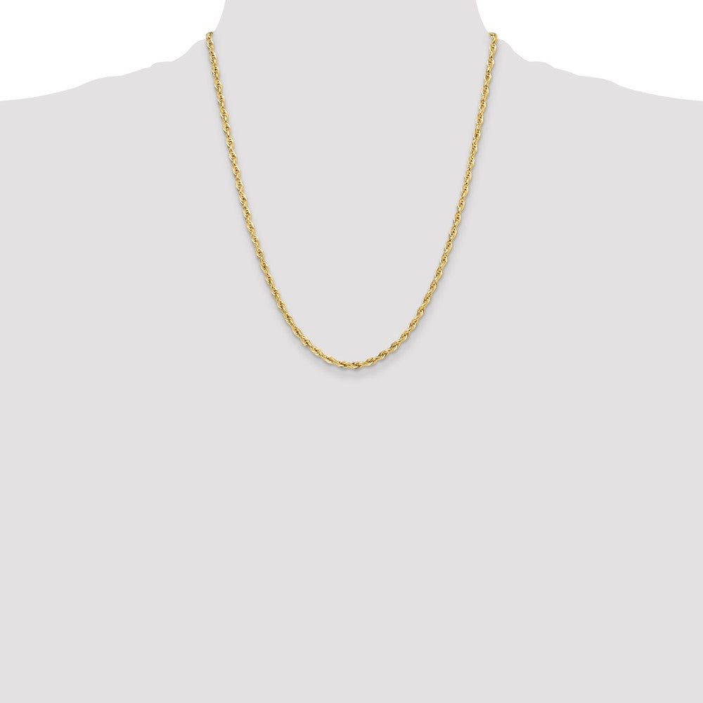 Shop 14K Yellow Gold 3.5mm Semi-Solid Rope Chain | Stylish Luxury Jewelry