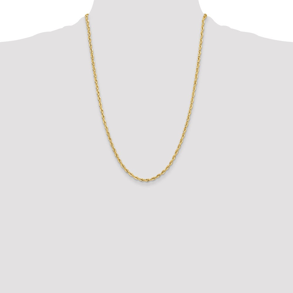Exclusive 3.5mm Semi-Solid Rope Chain in 14K Yellow Gold - Luxury Style