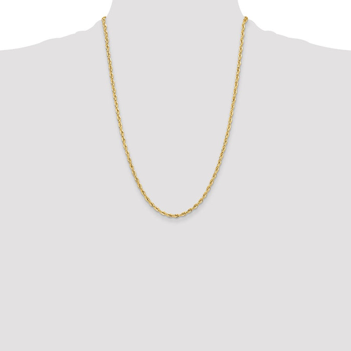 Exclusive 3.5mm Semi-Solid Rope Chain in 14K Yellow Gold - Luxury Style-4