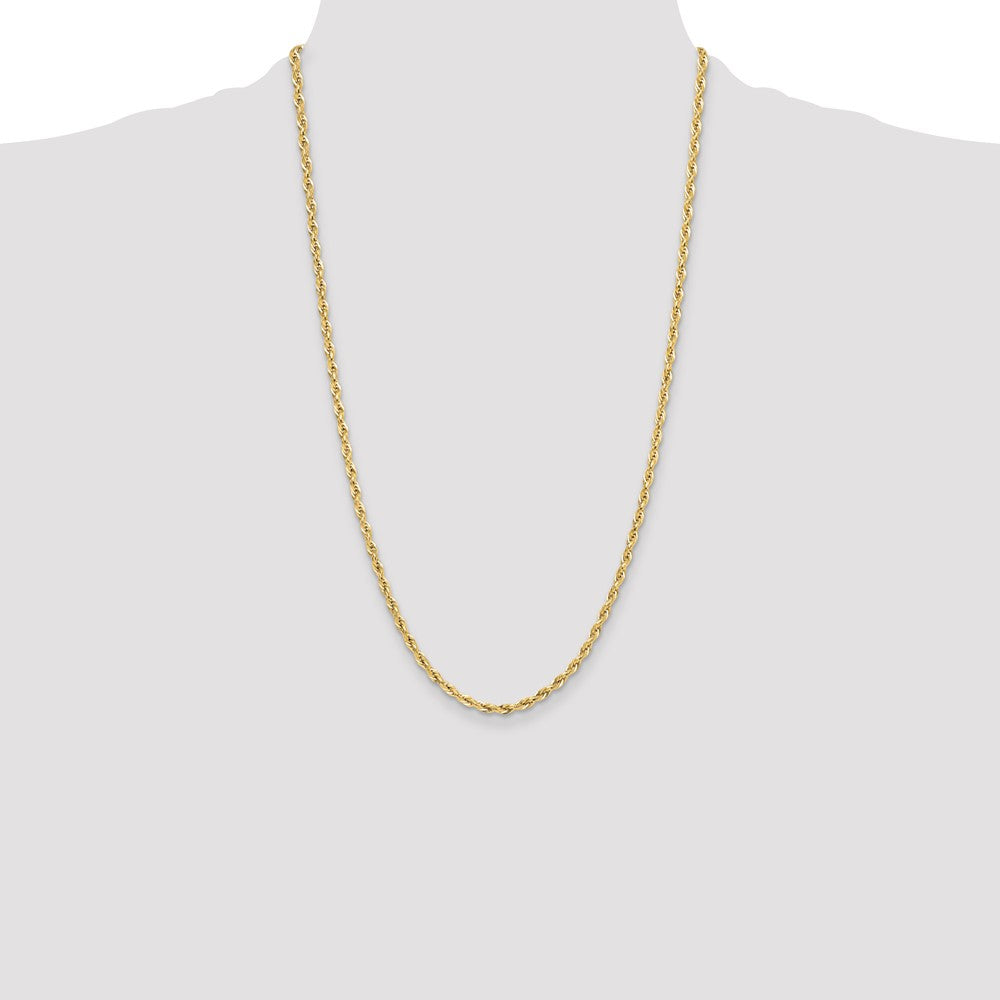 High-Quality 14K Gold 3.5mm Semi-Solid Rope Chain - Stylish & Affordable!