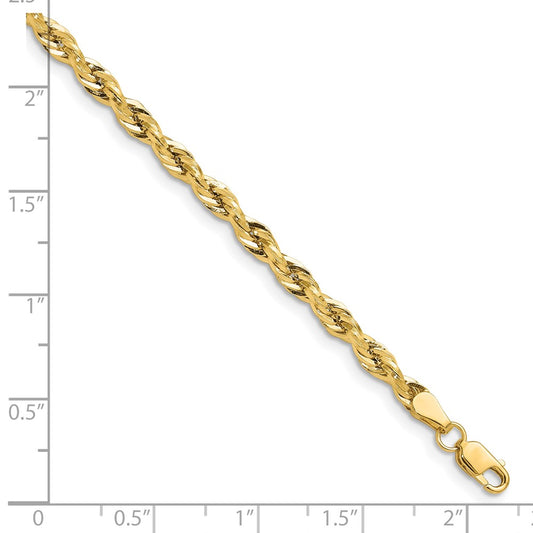 Exclusive 14K Yellow Gold 3.5mm Semi-Solid Rope Chain - Stylish Value!