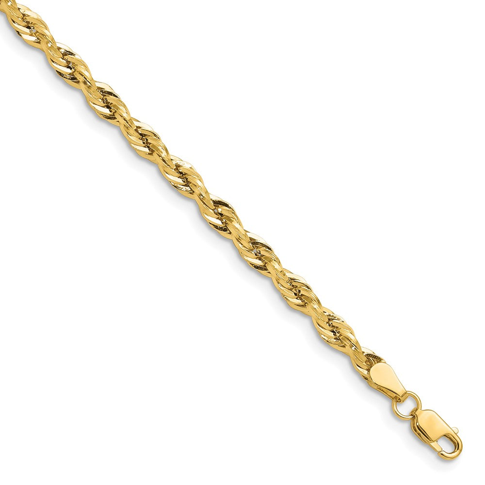 Buy Stylish 14K Yellow Gold 3.5mm Semi-Solid Rope Chain - Affordable Luxury