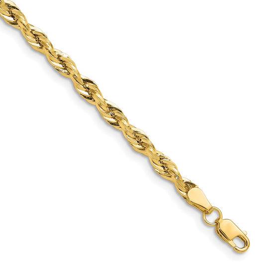 Buy Stylish 14K Yellow Gold 3.5mm Semi-Solid Rope Chain - Affordable Luxury