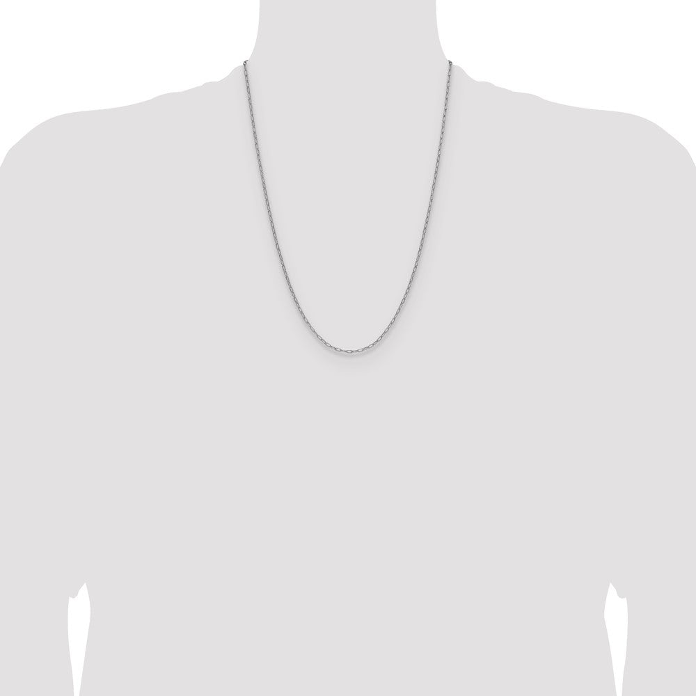 Exclusive 14K White Gold 2.2mm Beveled Paperclip Link Chain - Stylish Value