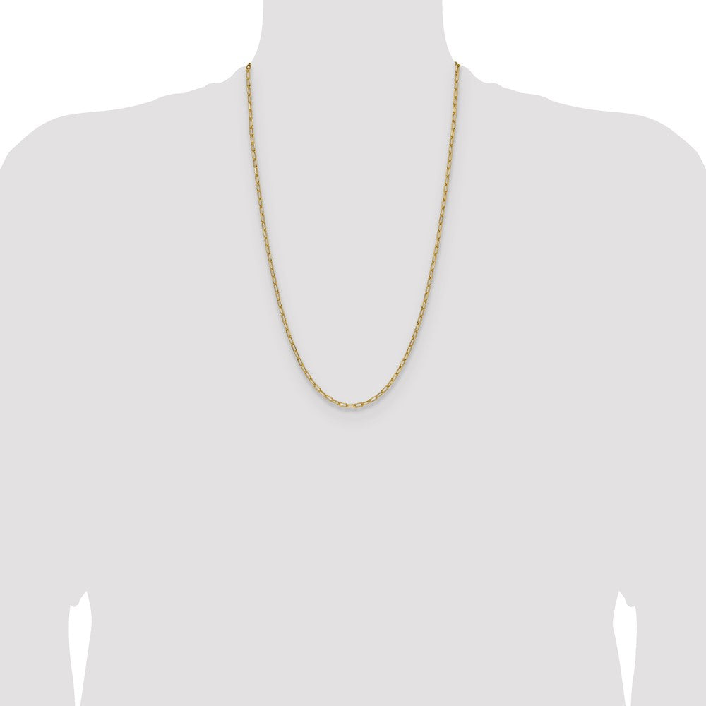 High-Quality 14K Gold 3.0mm Beveled Paperclip Chain Necklace - Stylish Value!