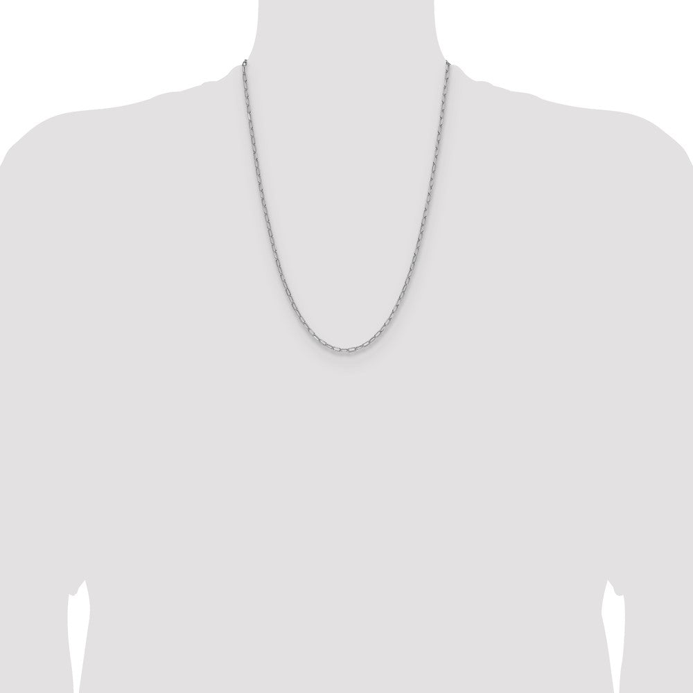 Buy 14K White Gold 3.0mm Beveled Paperclip Link Chain - Affordable Luxury!