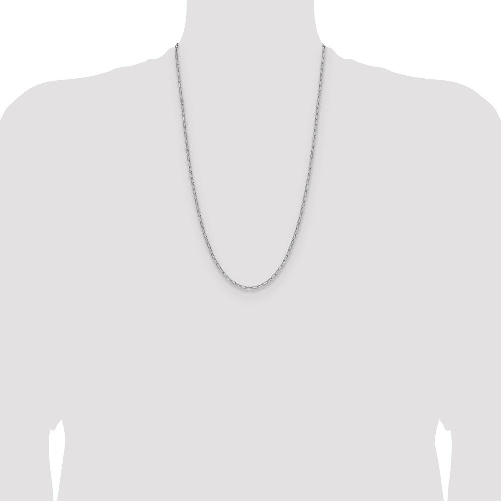Exclusive 14K White Gold 3.0mm Semi-Solid Beveled Paperclip Link Chain
