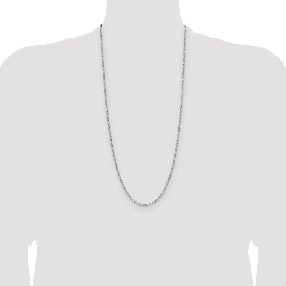 Buy 14K White Gold 3.0mm Beveled Paperclip Link Chain - Stylish & Affordable
