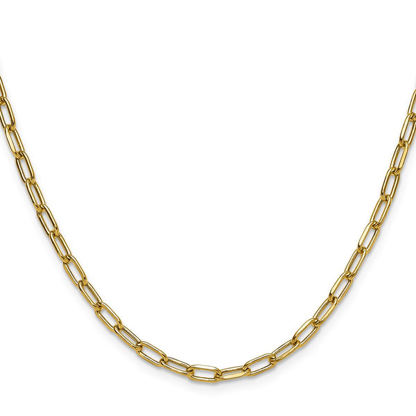 14K Gold 3.7mm Semi-Solid Beveled Paperclip Chain Necklace - Style GR1-1001552