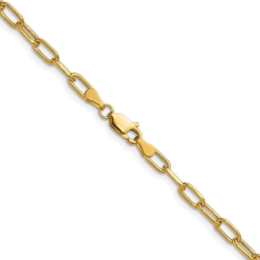 Buy Stylish 14K Gold 3.7mm Semi-Solid Beveled Paperclip Chain Necklace