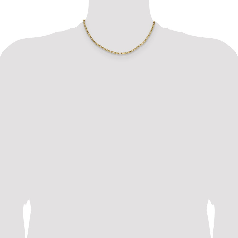 Buy Stylish 14K Gold 3.7mm Semi-Solid Beveled Paperclip Chain Necklace