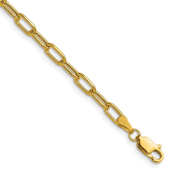 14K Gold 3.7mm Semi-Solid Beveled Paperclip Chain Necklace - Style GR1-1016436