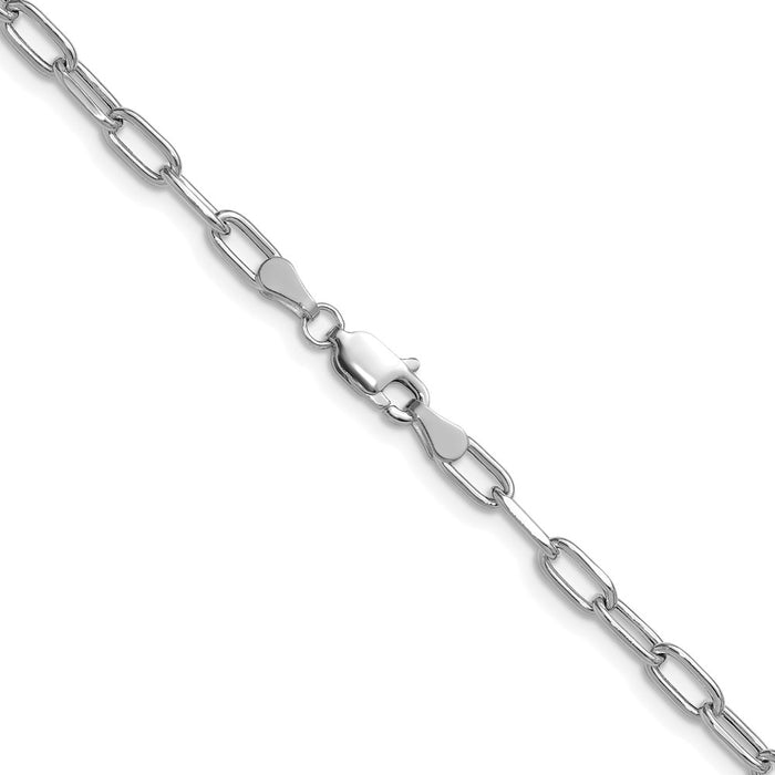 Shop 14K White Gold 3.7mm Beveled Paperclip Link Chain | Stylish & Affordable!-3