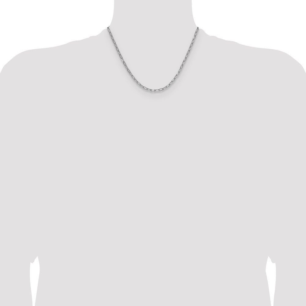 Exclusive 14K White Gold Beveled Paperclip Link Chain, 3.7mm, Luxury Value!