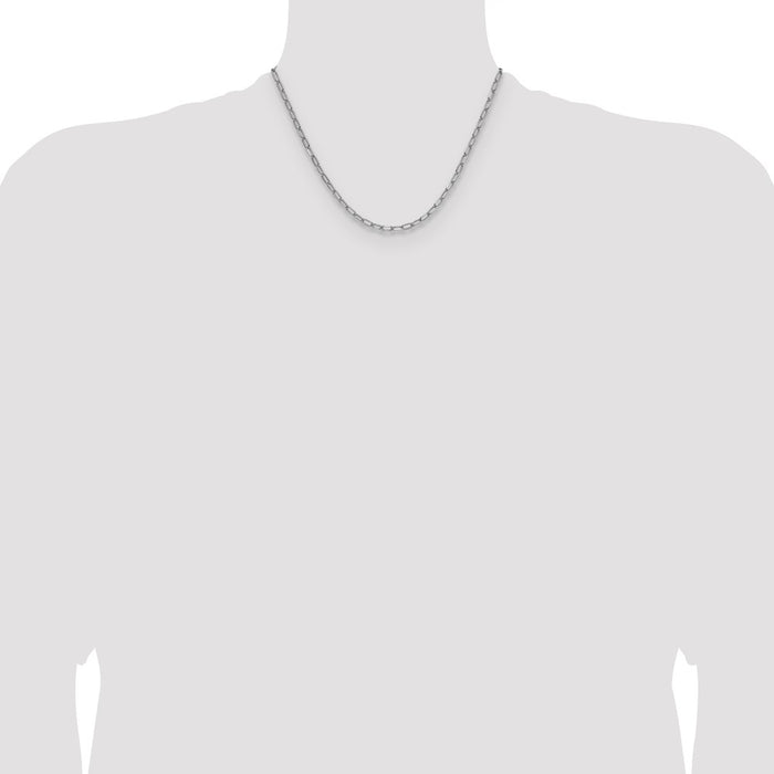 Exclusive 14K White Gold Beveled Paperclip Link Chain, 3.7mm, Luxury Value!-4