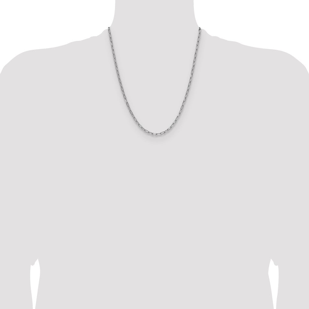 Buy 14K White Gold 3.7mm Beveled Paperclip Link Chain - Stylish & Affordable