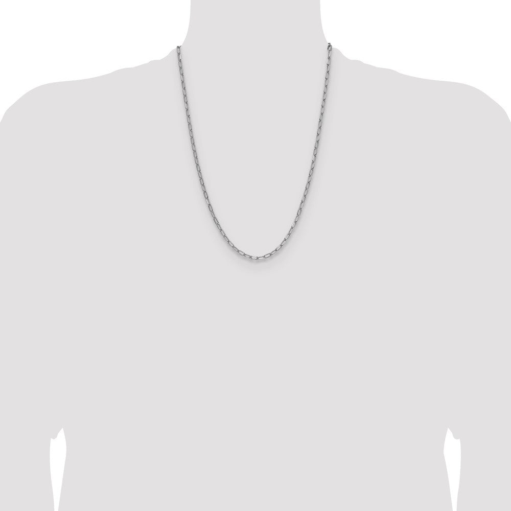 Exclusive 14K White Gold 3.7mm Semi-Solid Beveled Paperclip Chain - Stylish Luxury