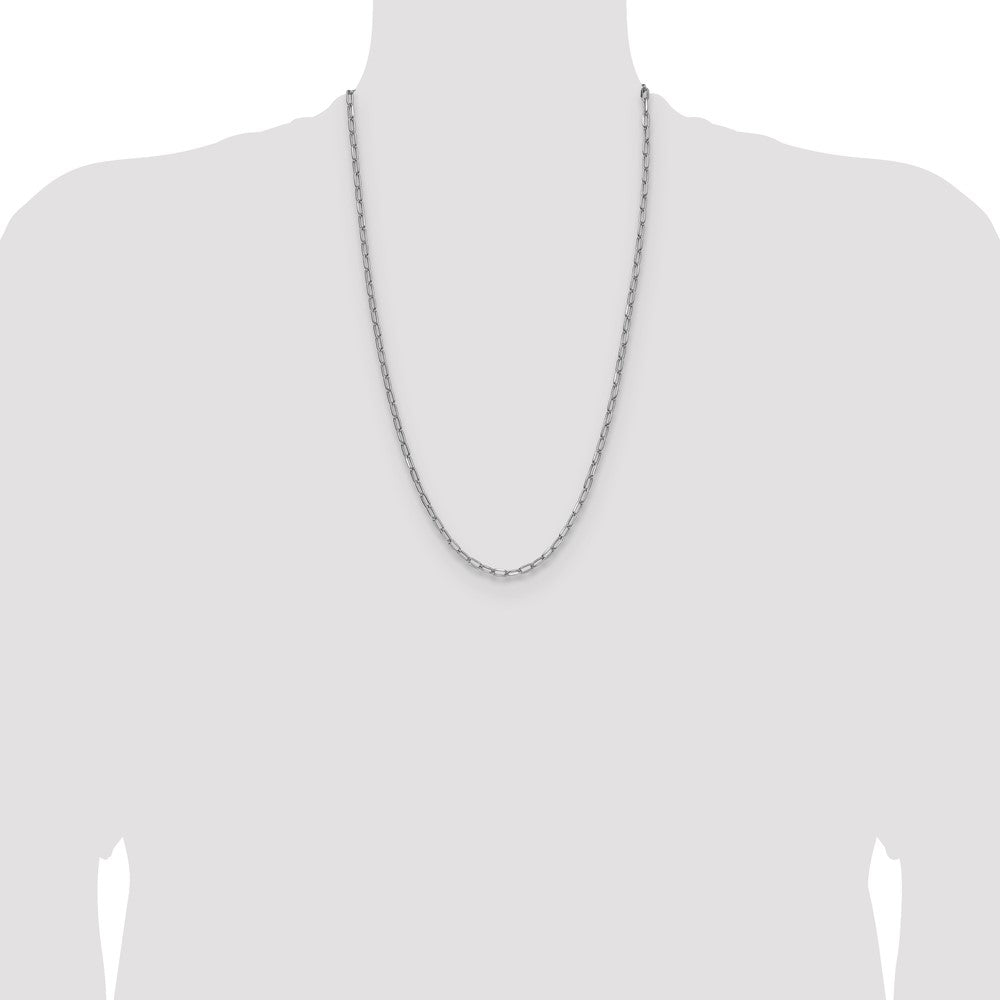 Shop Stylish 14K White Gold 3.7mm Beveled Paperclip Link Chain - Luxury Value!