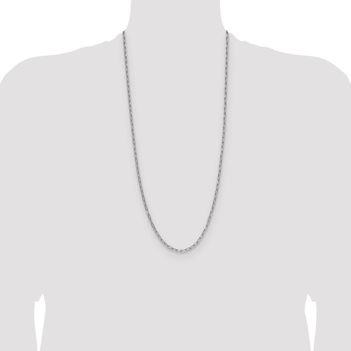 Shop Stylish 14K White Gold 3.7mm Beveled Paperclip Link Chain - Luxury Value-4