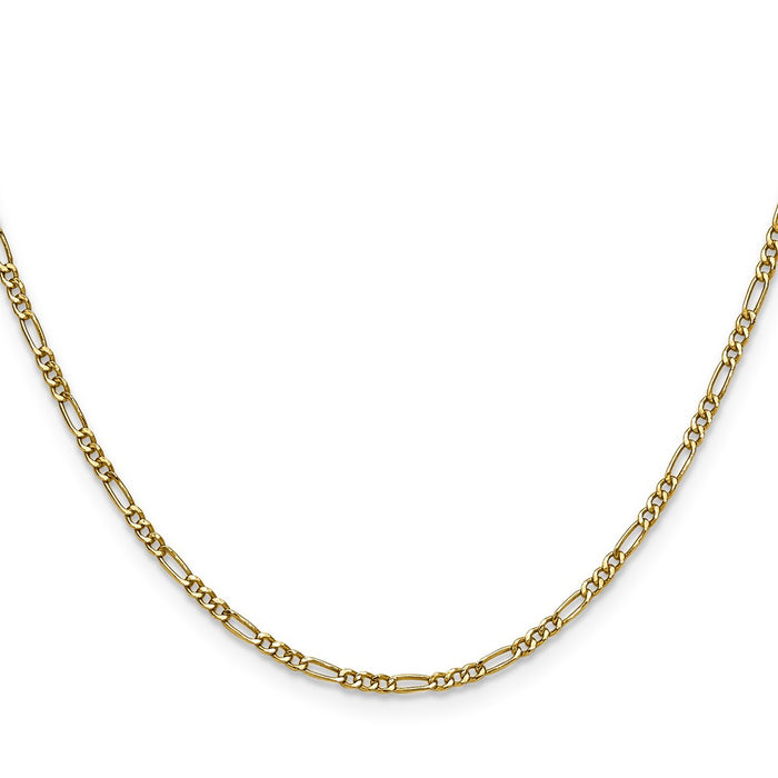 Buy Stylish 14K Gold 1.9mm Semi-Solid Figaro Chain Necklace - Affordable Luxury!-2