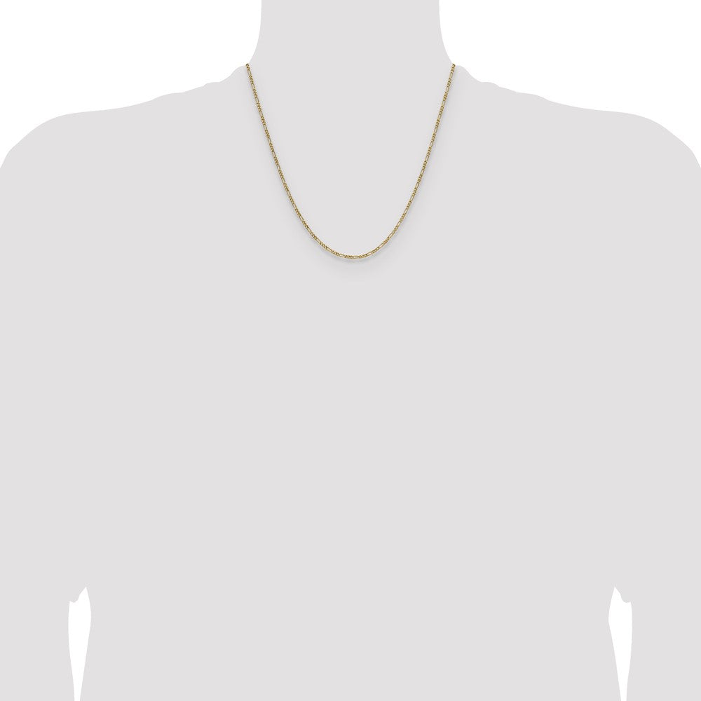 Buy Stylish 14K Gold 1.9mm Semi-Solid Figaro Chain Necklace - Affordable Luxury!