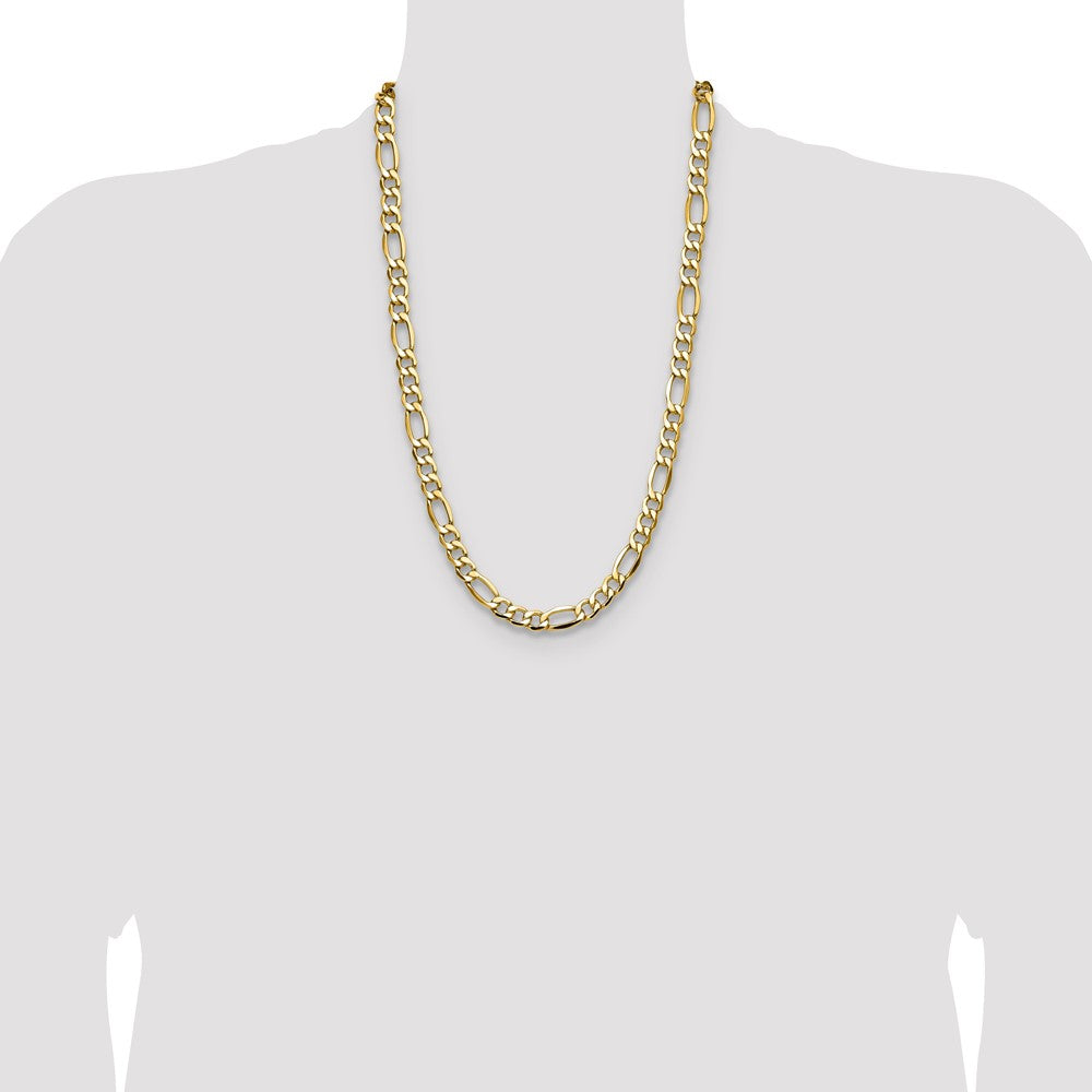 Shop Stylish 14K Gold 9.4mm Semi-Solid Figaro Link Chain - Luxury Value!