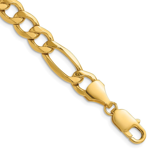14K Gold 9.4mm Semi-Solid Figaro Chain Necklace