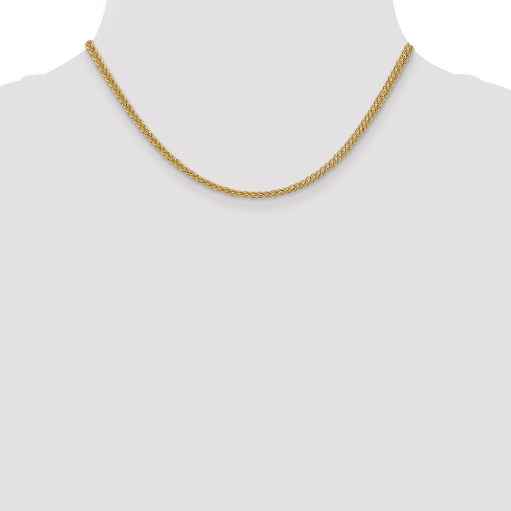 Buy 14K Gold 16-Inch 2.6mm Wheat Chain - Luxury Semi-Solid Design, Lobster Clasp
