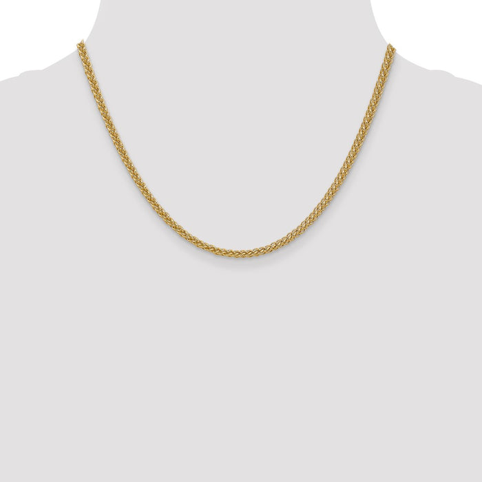 Shop 14K Gold 18-Inch 2.6mm Semi-Solid Wheat Chain - Stylish & Affordable!-4