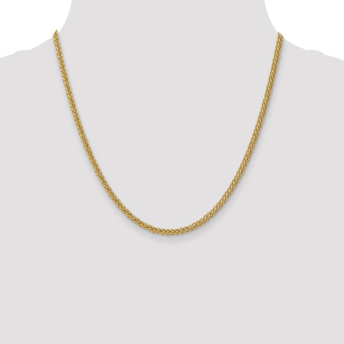Shop Stylish 14K Gold 20-Inch 2.6mm Wheat Chain - Luxury Design & Affordability-4