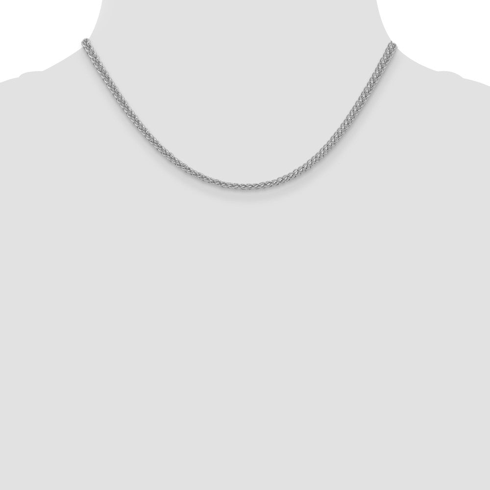 High-Quality 14K White Gold 2.6mm Wheat Chain | Stylish 3-Wire Design