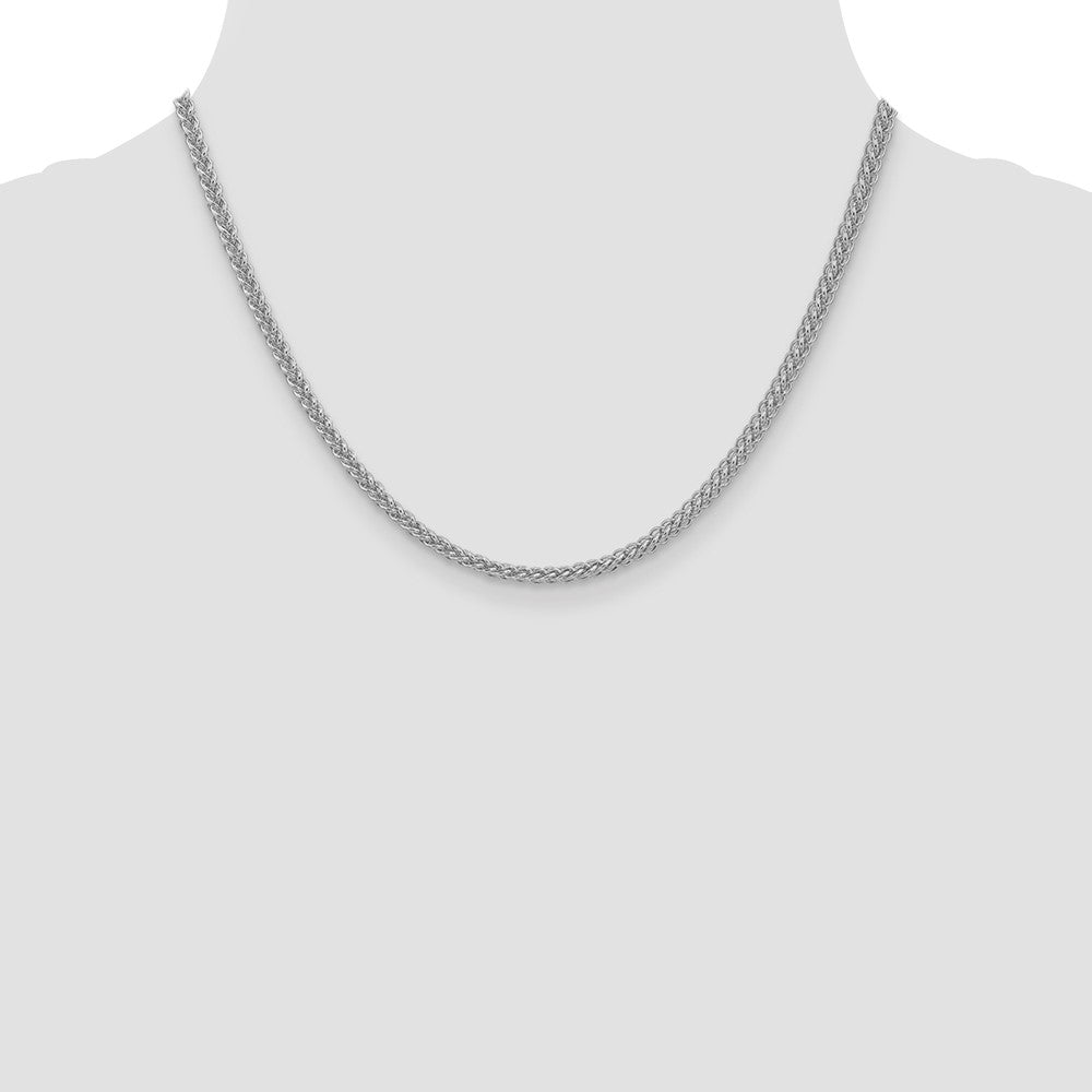 Shop Stylish 14K White Gold 2.6mm Semi-Solid Wheat Chain - Luxury Value!