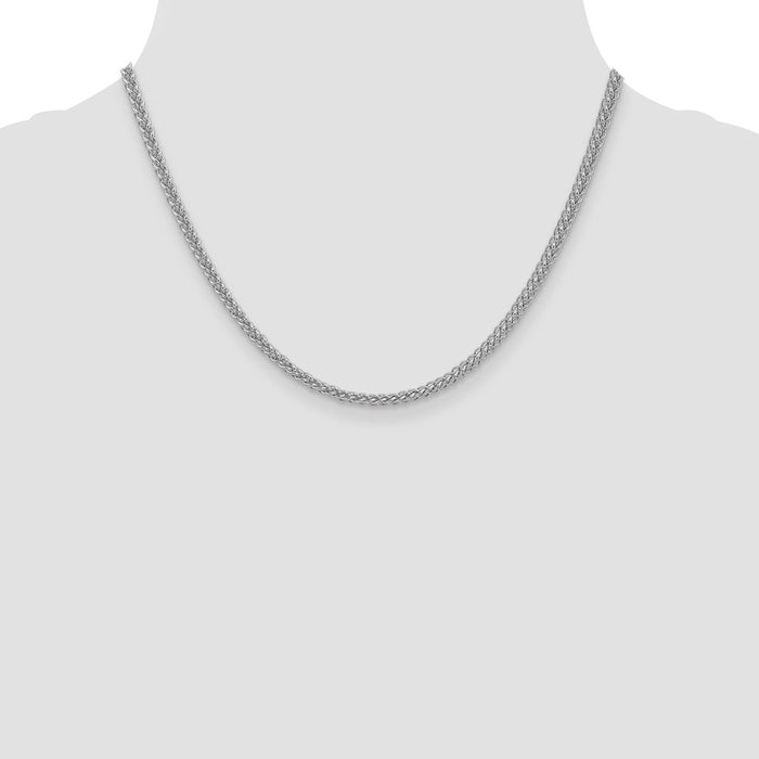 Shop Stylish 14K White Gold 2.6mm Semi-Solid Wheat Chain - Luxury Value!-4