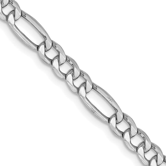 Buy 14K White Gold 26-Inch Figaro Chain - Stylish 4.4mm, Lobster Clasp, Value!