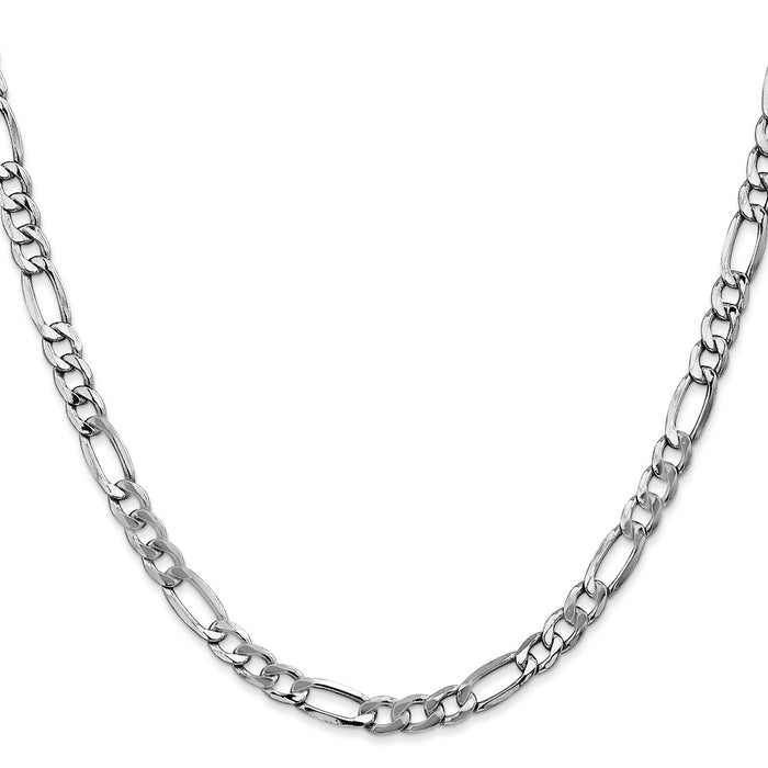 Exclusive 14K White Gold 22-Inch 5.75mm Figaro Chain - Stylish Luxury Accessory-2