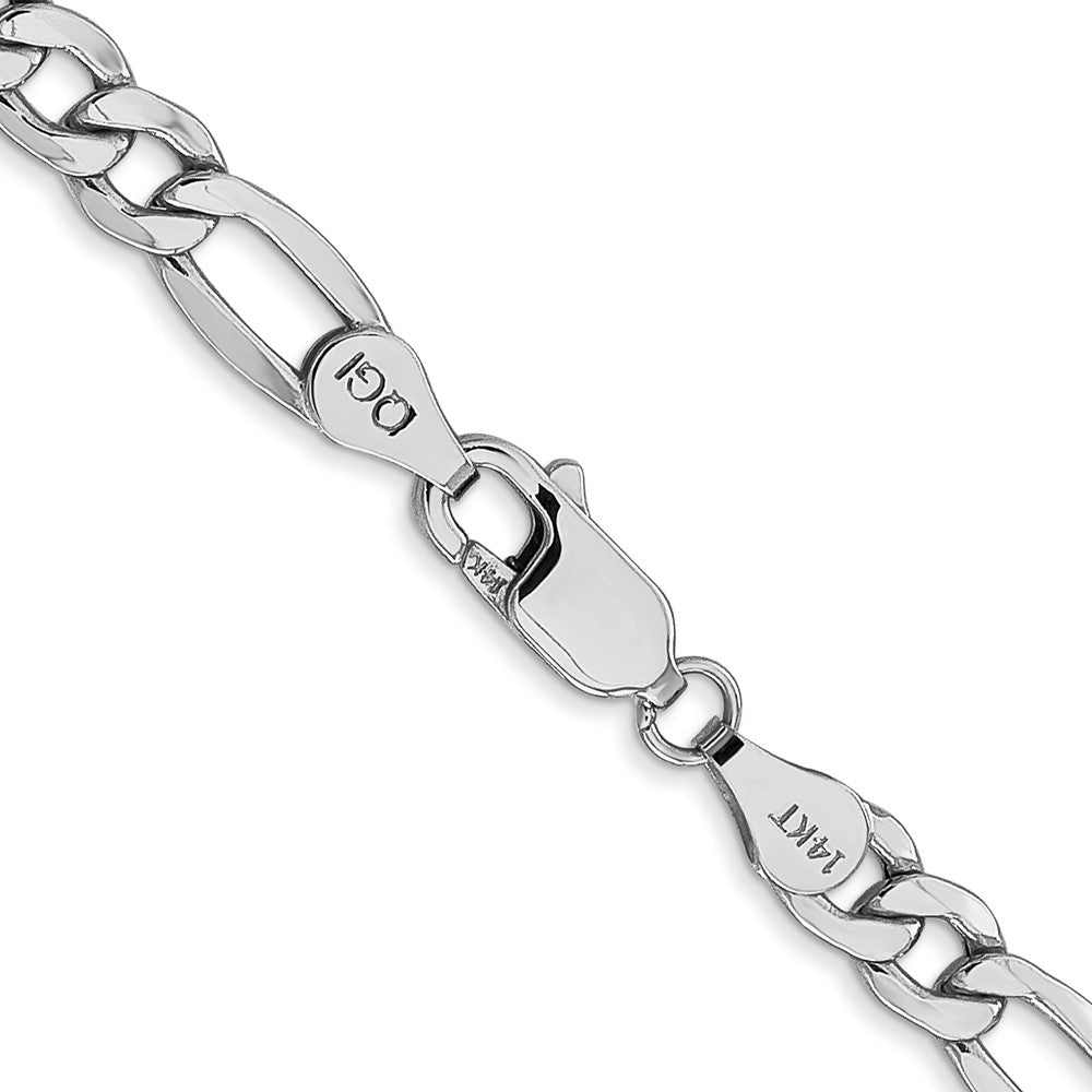 Exclusive 14K White Gold 22-Inch 5.75mm Figaro Chain - Stylish Luxury Accessory