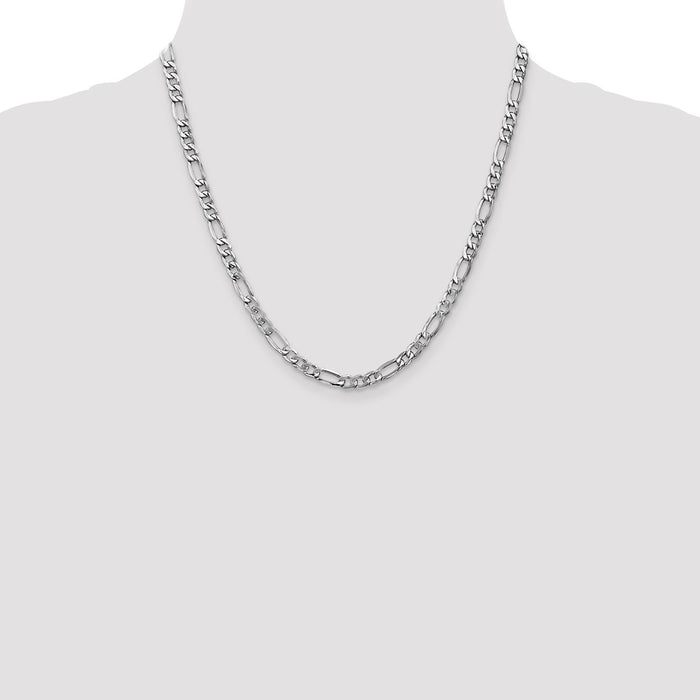 Order 14K White Gold 20-Inch 5.75mm Figaro Chain - Stylish & Affordable-4