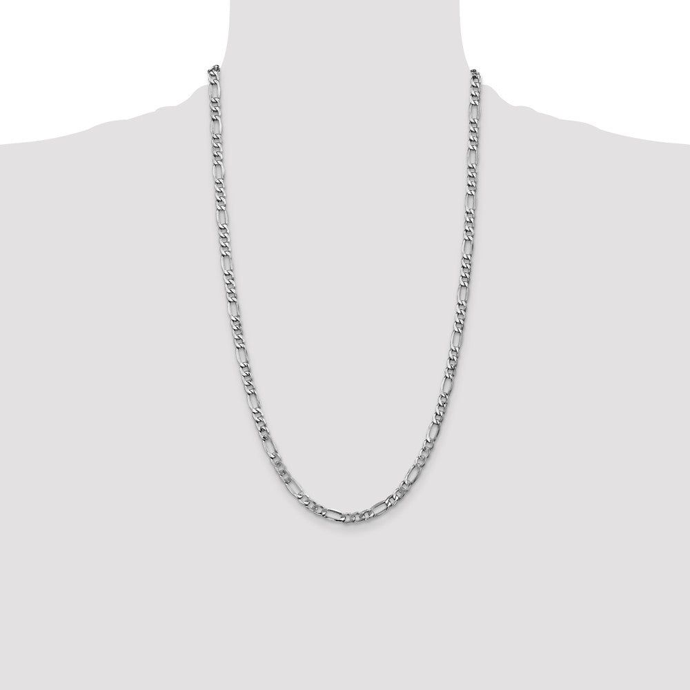 Shop 14K White Gold 26-Inch 5.75mm Figaro Chain - Stylish & Affordable Luxury!