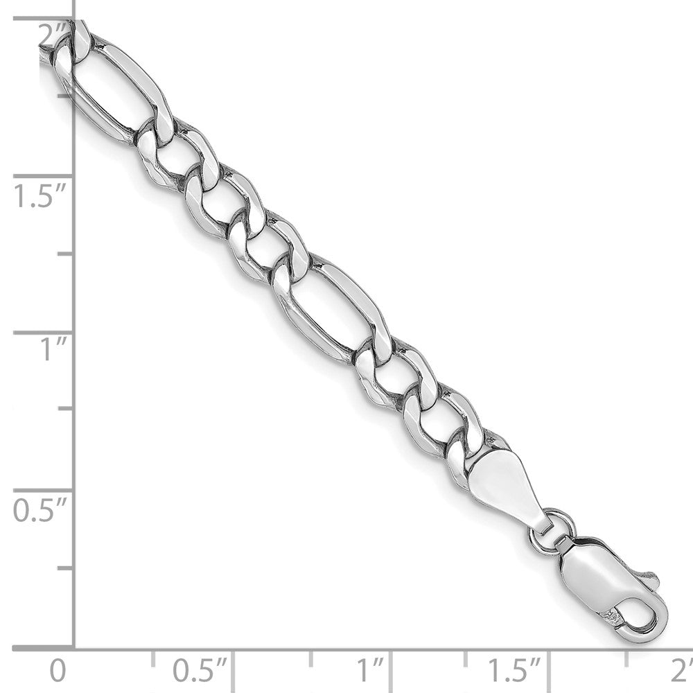 Exclusive 14K White Gold Figaro Bracelet 8-Inch - Stylish 5.75mm Links
