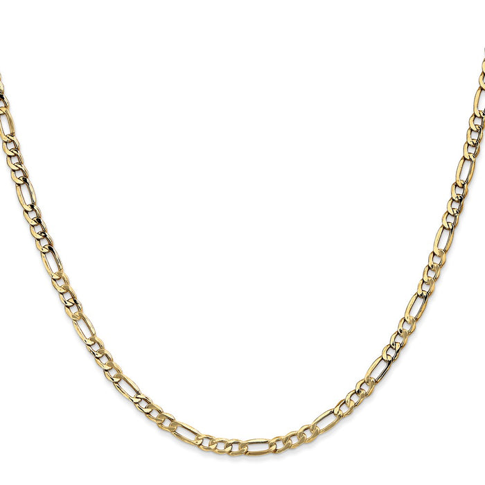 Shop 14K Gold 28-Inch Semi-Solid Figaro Chain - Stylish 3.5mm Design-2