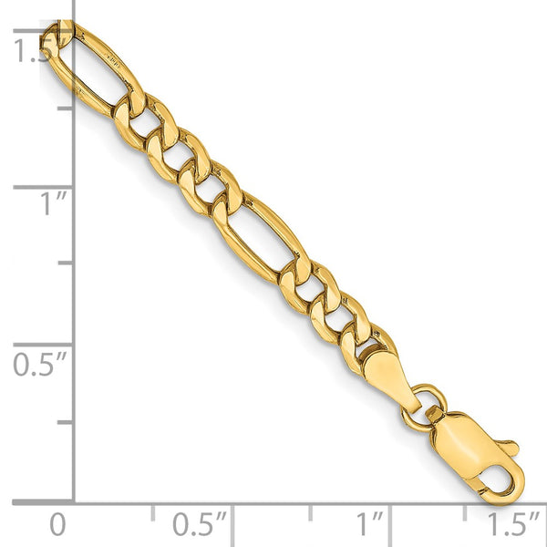 14K Gold 7-Inch Figaro Bracelet - 4.2mm